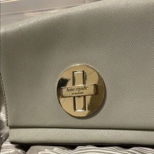 Kate Spade Gray Crossbody Bag with Gold Hardware